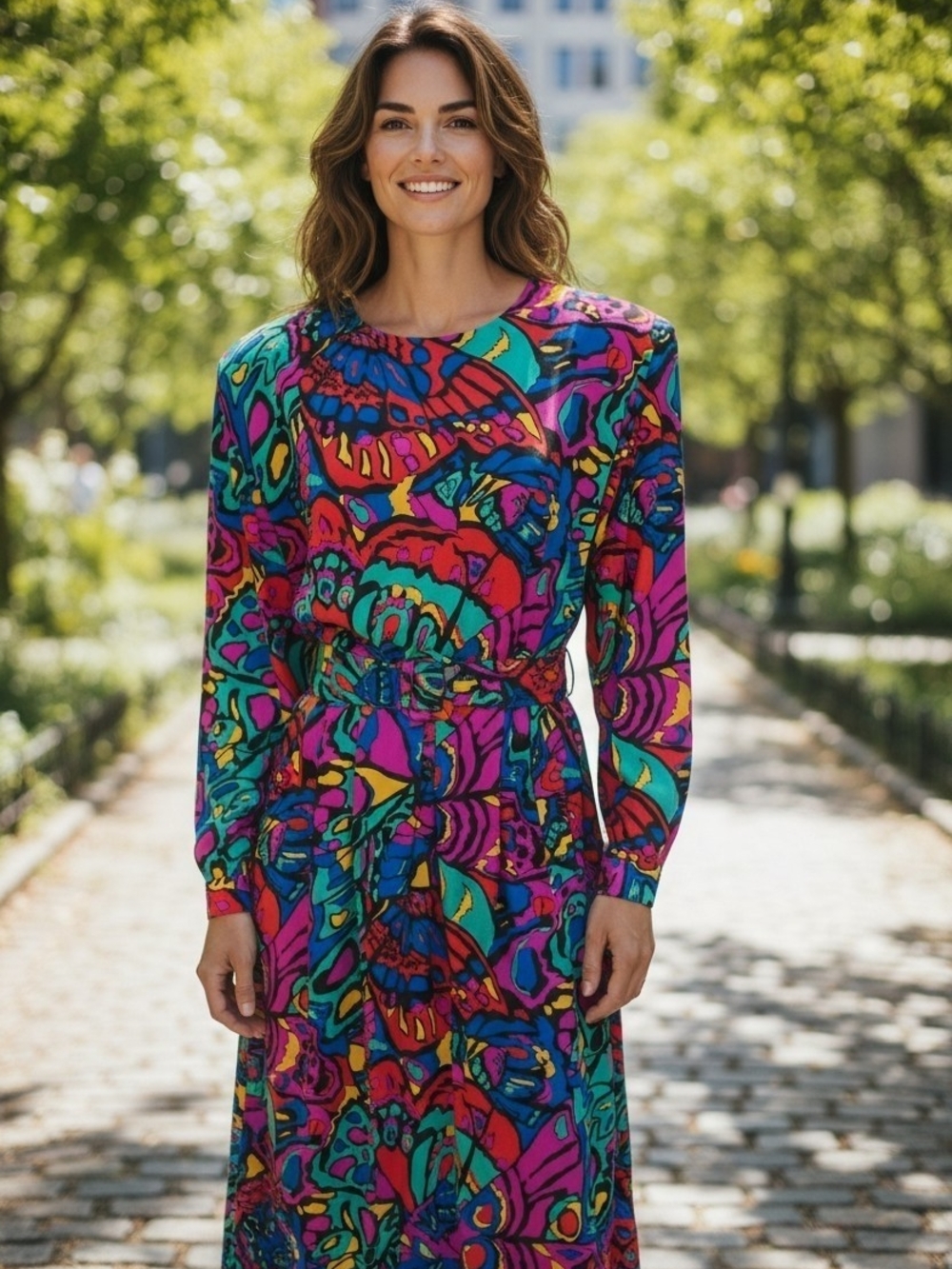 1980s Jacqueline Ferrar silk dress 100% Silk Size 10